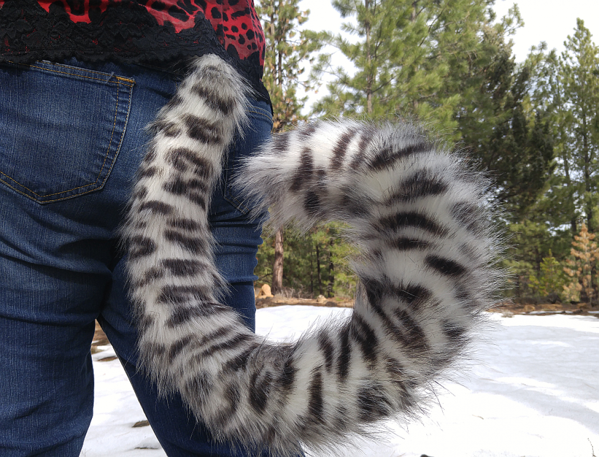 Wild Leopard Costume Tails 36" by AnthroWear Furry Clip-On Cosplay Accessories 