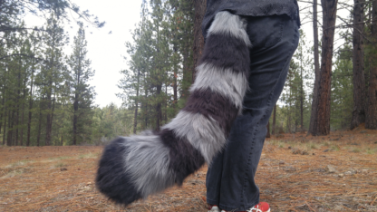 furry raccoon costume tail xl