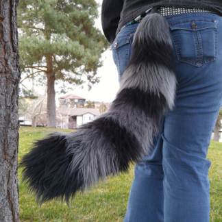 furry raccoon costume tail xl