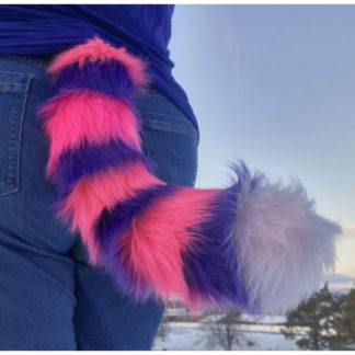 furry cheshire cat costume tail pink mini