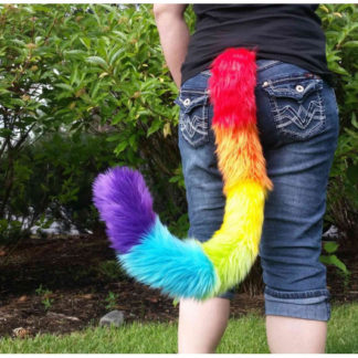 Colorful Kitten Costume Tails 24" by AnthroWear Furry Clip-On Cosplay Accessor 